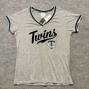 Minnesota‎ Twins 5th & Ocean T-Shirt Womens XXL TC Gray V-neck Genuine NWT